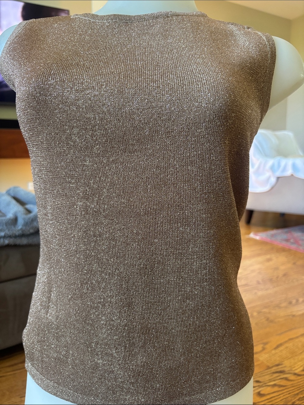 Joseph Metallic Brown Sleeveless Crewneck Top size S